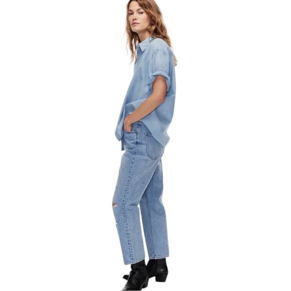 Aritzia Denim Forum The Joni High Rise Loose Distressed Jeans Size 31 TALL 29L - Picture 4 of 12